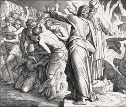 Korah's Rebellion, Old Testament, by Julius Schnorr von Carolsfeld, 1860