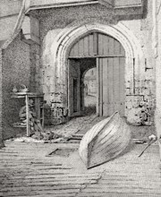 Water gate New Palace Yard, seen from the river, Westminster, London, 1805