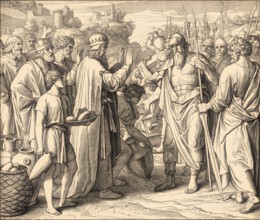 Abram and Melchizedek, king of Salem, Old Testament, by Julius Schnorr von Carolsfeld, 1860