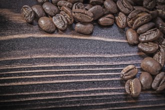Coffee crops on vintage wooden board