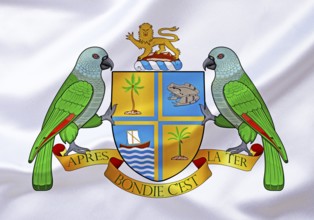 The coat of arms of Dominica, country in the Caribbean, island state, island, studio