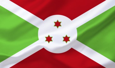 The flag of Burundi in East Africa, Studio