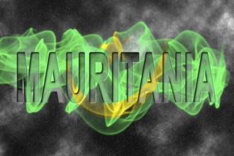 Mauritania Flag with Starry Background Smoke Effect