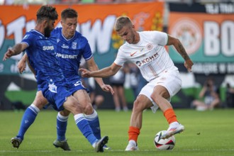 LUBIN, POLAND - AUGUST 17, 2024: Football match Polish PKO Ekstraklasa between KGHM Zaglebie Lubin