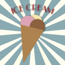 Illustration of an ice cream cone with lettering Illustraion of an ice cream with lettering