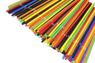 A lot of new colourful drinking straws