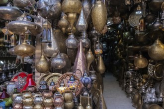 Chandelier shop in the Jemaa el-Fnaa square a shop of typical and tribal objects in the Jemaa