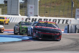 NASCAR Cup Series Driver Kyle Busch (8) races for position for the Bank of Amercia ROVAL 400 at the