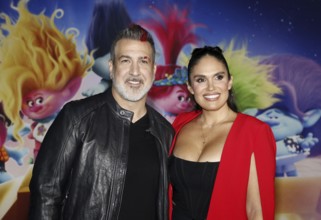 Joey Fatone and Izabel Araujo at the Los Angeles premiere of 'Trolls Band Together' held at the TCL