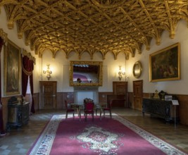Bojnice, Slovakia, 26 September, 2022: view of The Golden Room inside the historic Bojnice Castle,