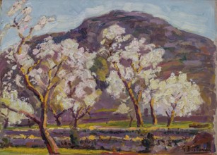 Ametllers de Pollença, Guillem Bestard, oil on canvas, pollensa museum, Majorca, Balearic Islands,