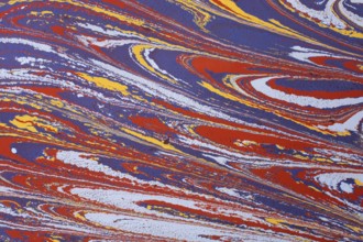 Beautiful abstract art of Ebru marbling painting techniques on water with paints