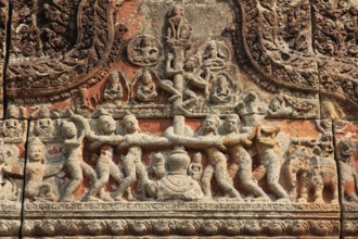 Door frieze at one of the entrances to Gopura four in Preah Vihear in Cambodia