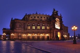 View over the theatre square to the Semper Opera House. View over the Theatre square to the Semper