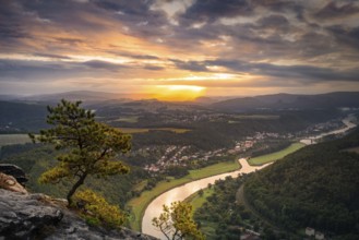 Beautiful sunrise in Saxon Switzerland