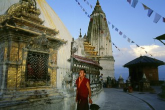 The date of construction of the Svayambhunath stupa, its origins steeped in myth, is unknown.