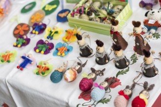 Various handmade Easter decorations ready for sale