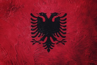 Grunge Albania flag. Albania flag with grunge texture
