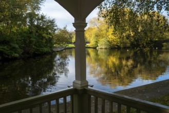 A part of Saint Stephen's Green in Dublin on a beautiful morning by the pond. Dublin, Ireland,