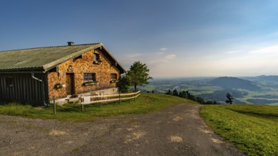 Sunrise hike at Immenstadt in Allgau to the summit of Mittag at the Nagelfluhkette