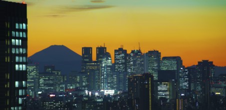 Shinjuku and Mount Fuji. Shooting Location: Tokyo metropolitan area