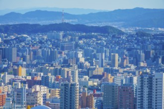 Fukuoka city and mountains. Shooting Location: Fukuoka Prefecture