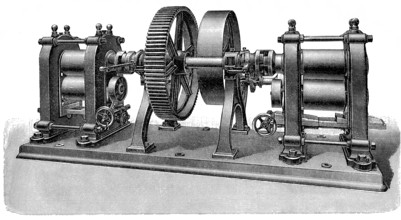 Historical illustration, machine for coin production, prerefiner, pre-roller, 1896, historische