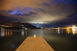 Morning atmosphere in front of sunrise by the sea, long exposure, Bay of Srebreno, Srebreno,
