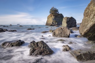 Rocky Beach Landscape, Color Image, Pacific Northwest
