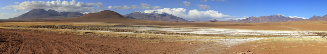 Mountain panorama in the Atacama Desert in Chile near San Pedro de Atacama
