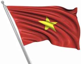 Flag of Vietnam, This is a computer generated and 3d rendered image