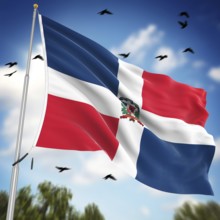 Flag of the Dominican Republic, This is a computer generated and 3d rendered image