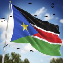 Flag of South Sudan, This is a computer generated and 3d rendered image