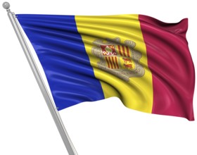 Flag of Andorra, This is a computer generated and 3d rendered picture