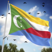 Flag of the Comoros, This is a computer generated and 3d rendered image