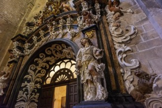 Baroque sacristy door, 17th century, abbey church, Royal monastery of Santa María de Veruela, 12th