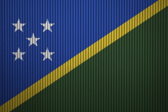 Solomon Islands Flag painted on the cracked grunge concrete wall