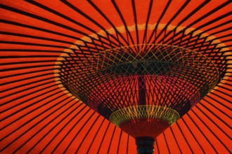 Image of red Japan Japanese umbrella. Shooting Location: Tokyo metropolitan area