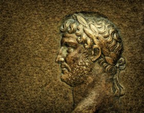 Hadrian or Publius Aelius Hadrianus Augustus, 76 - 138, Roman emperor, digitally edited
