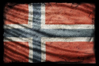 Norway Flag, Grunge Texture Background