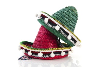 Red and green Spanish sombreros