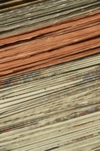 Stack of newspapers in the is intended to emphasise the importance of print media