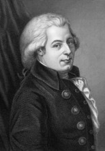 Wolfgang Amadeus Mozart (1756-1791) on engraving from 1857. One of the most significant and