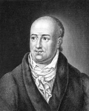 Salomon Gessner (1730-1788) on engraving from 1859. Swiss idyll poet, painter and printmaker.