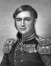 Karl Ferdinand von Graefe (1787-1840) on engraving from 1859. German surgeon from Warsaw. Engraved