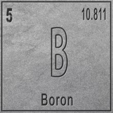Boron chemical element, Sign with atomic number and atomic weight, Periodic Table Element, silver