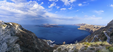 View of Aegean Sea from Santorini island, Greece, Europe