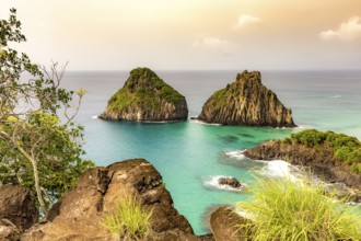 Fernando de Noronha, Brasil. Turquoise water around the Two Brothers rocks, UNESCO World Heritage