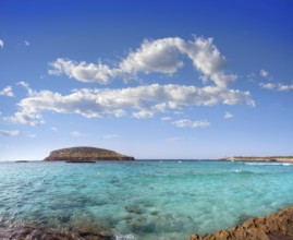 Ibiza Cala Comte Conta beach in Sant Josep of Balearic Islands