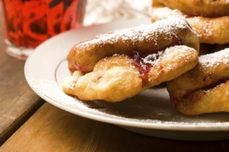 Sweet doughnuts with rose marmelade, lodz, poland